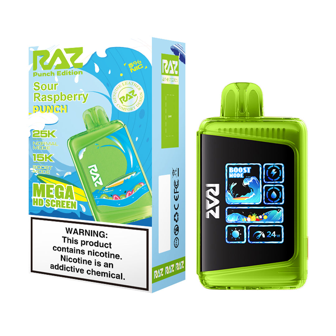 RAZ LTX 25K Sour Raspberry Punch  Press Vape