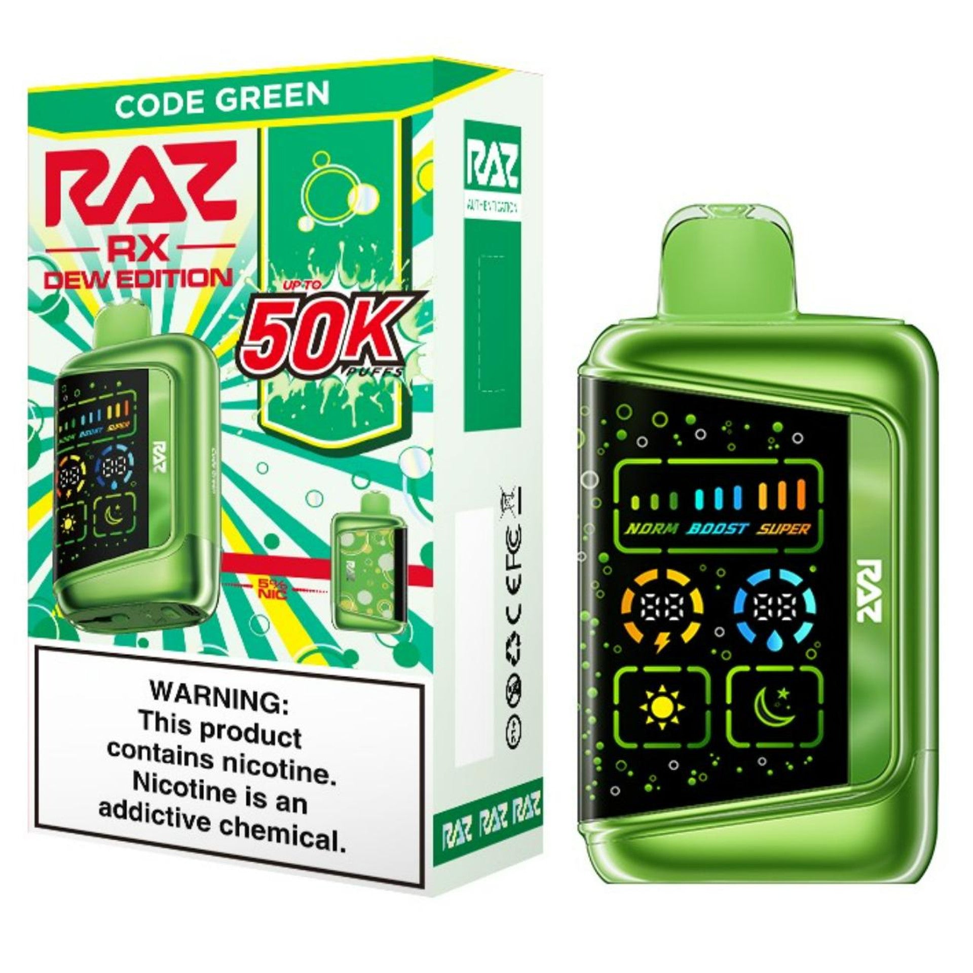 RAZ RX 50000 Code green ( Dew Edition ) Green Apple